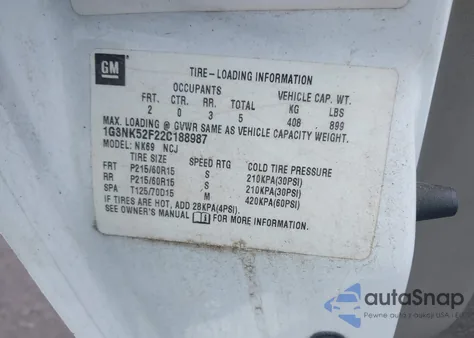 2002 Oldsmobile Alero Gx из США, поврежденный, VIN 1G3NK52F22C188987